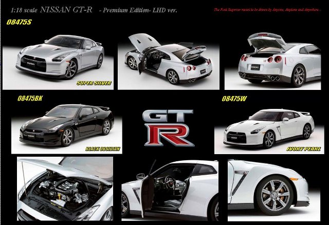 08475BK 118 Nissan GTR Left Hand Drive Black Obsidian