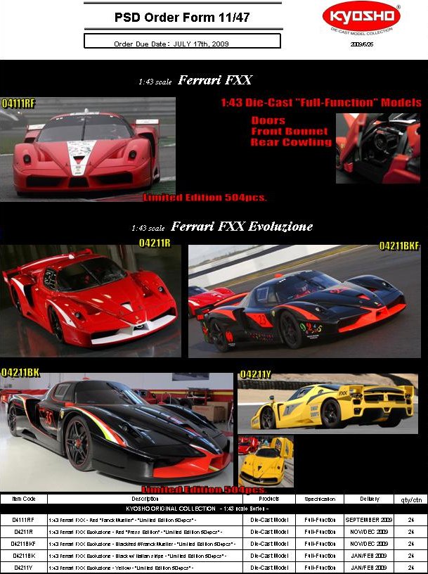 04211BK 143 Ferrari FXX Evoluzione Black with Italian stripe