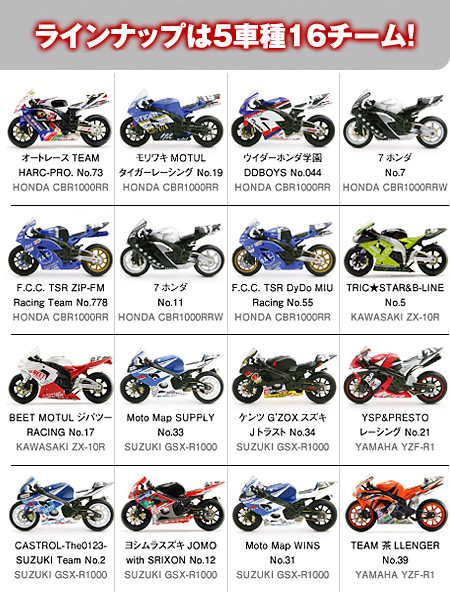 京商 2005・2006鈴鹿8時間耐久ロードレースマシンシリーズ15個セット ...