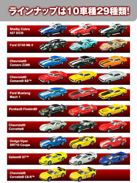 USA Sports Car Minicar Collection -ラインナップ-