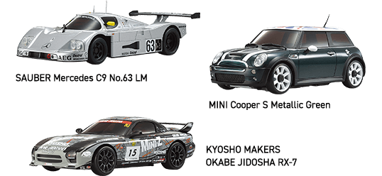 SAUBER Mercedes C9 / MINI Cooper S / KYOSHO MAKERS OKABE JIDOSHA RX-7