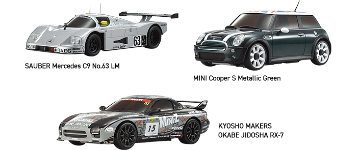 SAUBER Mercedes C9 / MINI Cooper S / KYOSHO MAKERS OKABE JIDOSHA RX-7